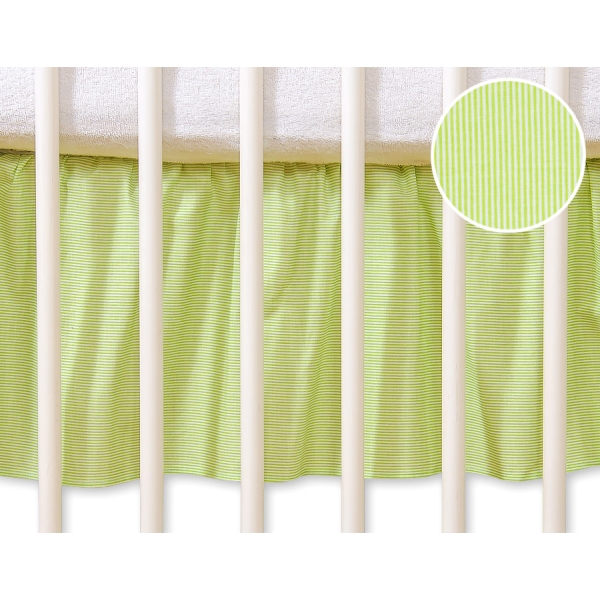 Cache-sommier Décoratif pour Berceau 120x60 cm - Hanging Hearts Vert Rayures Cœurs
