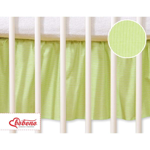 Cache-sommier Décoratif pour Berceau 120x60 cm - Hanging Hearts Vert Rayures Cœurs