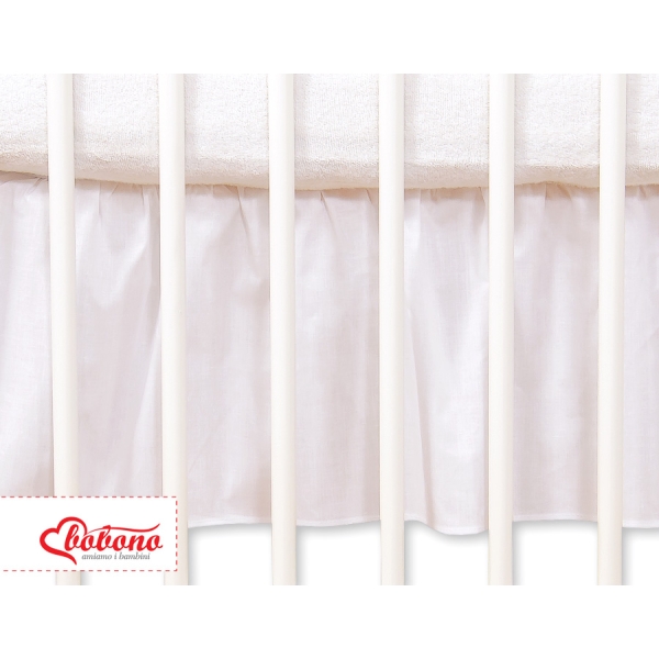 Cache-sommier Décoratif pour  Lit Bébé 70x140 cm Blanc Cœurs