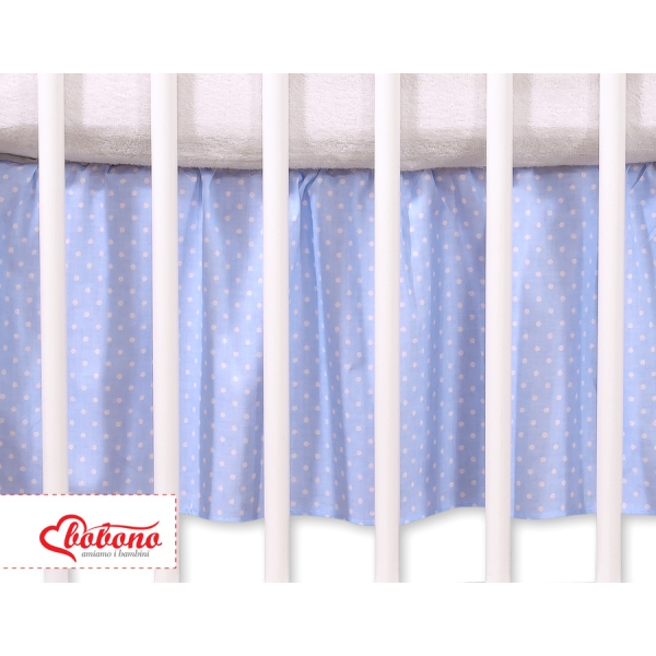 Cache-sommier Décoratif pour  Lit Bébé 70x140 cm Bleu à Pois Cœurs