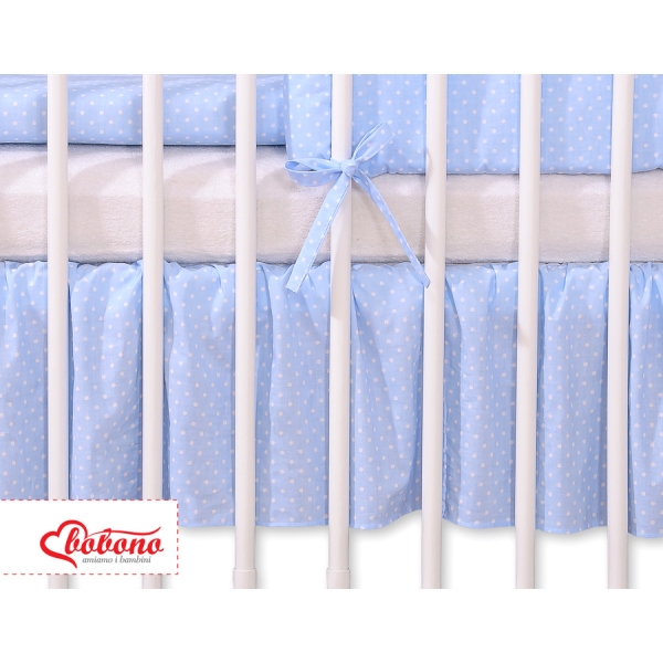 Cache-sommier Décoratif pour  Lit Bébé 70x140 cm Bleu à Pois Cœurs