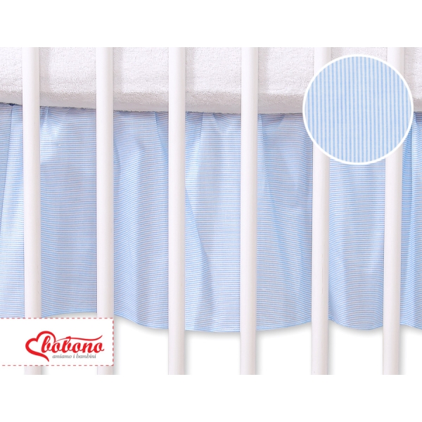 Cache-sommier Décoratif pour  Lit Bébé 70x140 cm Bleu Rayures Cœurs