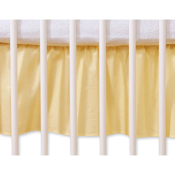 Cache-sommier Décoratif pour  Lit Bébé 70x140 cm Jaune Rayures Cœurs