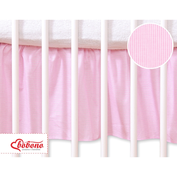 Cache-sommier Décoratif pour  Lit Bébé 70x140 cm Rose Rayures Cœurs