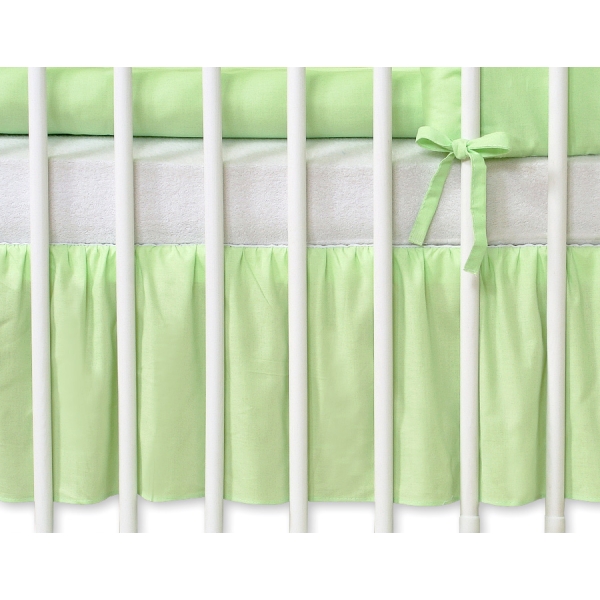 Cache-sommier Décoratif pour  Lit Bébé 70x140 cm Vert Cœurs