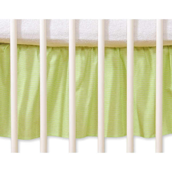 Cache-sommier Décoratif pour  Lit Bébé 70x140 cm Vert Rayures Cœurs