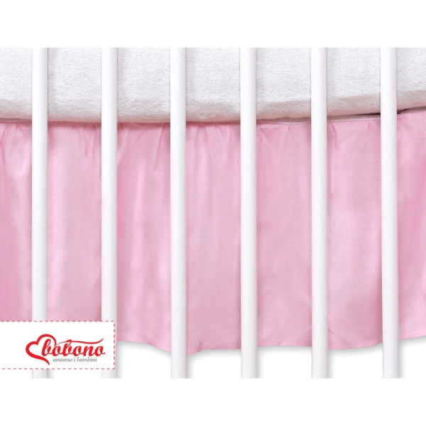 Cache Sommier Lit Bébé 70x140 cm Rose Cœurs