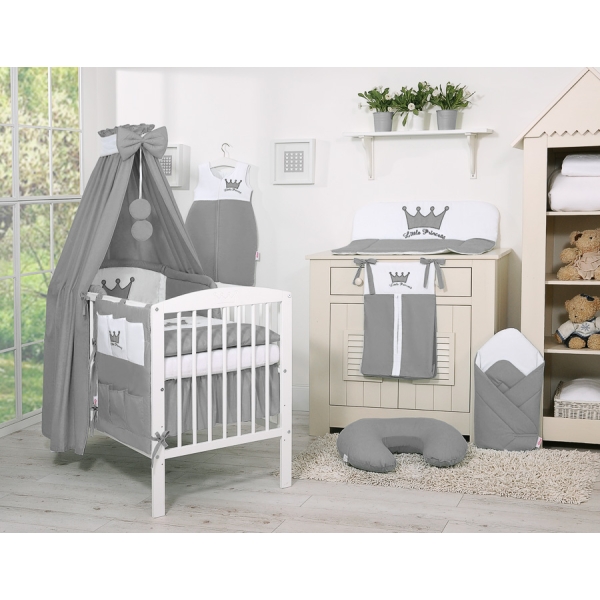 Ciel Conçu en Coton pour Lit de Bébé Anthracite Prince / Princess