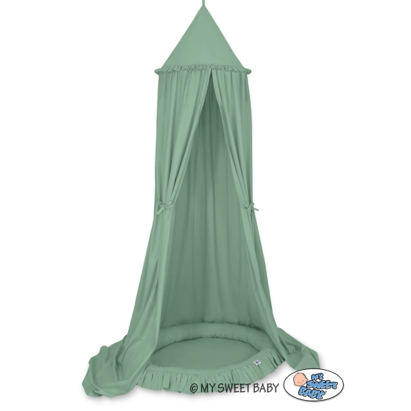 Ciel de Lit à Suspendre Au Plafond avec Nid Blanc Vert