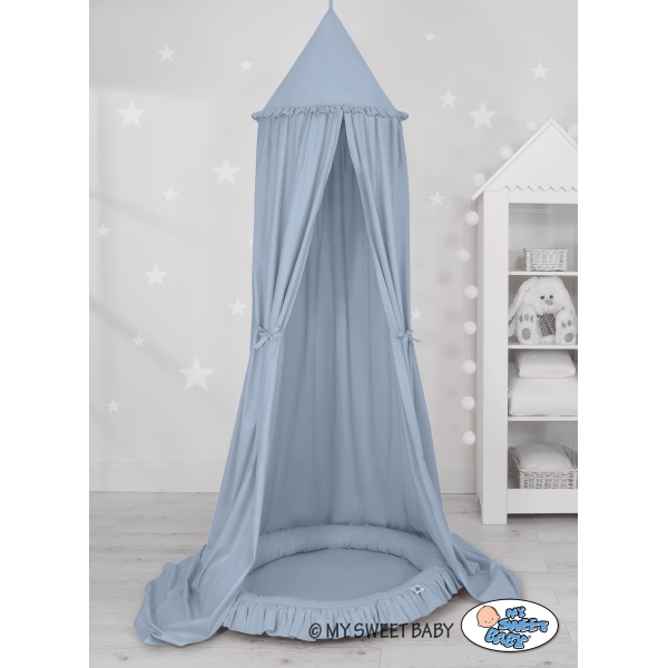 Ciel de Lit à Suspendre Au Plafond avec Nid Bleu Pastel