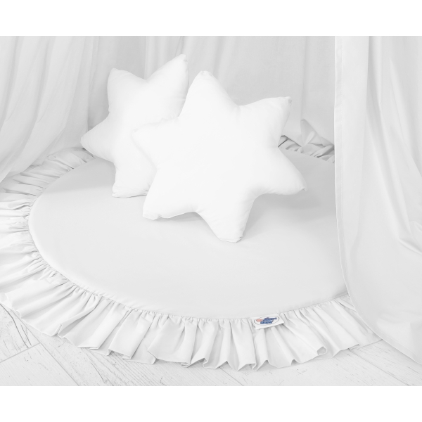 Ciel de Lit à Suspendre Au Plafond avec Tapis et Coussins Blanc
