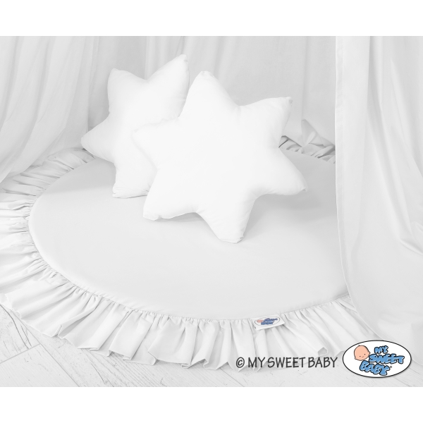 Ciel de Lit à Suspendre Au Plafond avec Tapis et Coussins Blanc