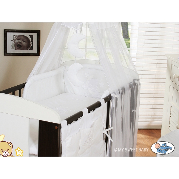Ciel de Lit Bébé avec Fleche Blanc Voile Bonne Nuit
