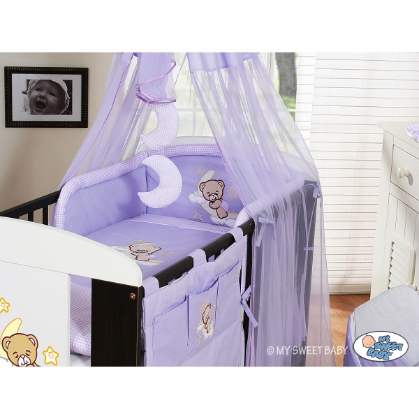 Ciel de Lit Bébé avec Fleche Lila Voile Bonne Nuit