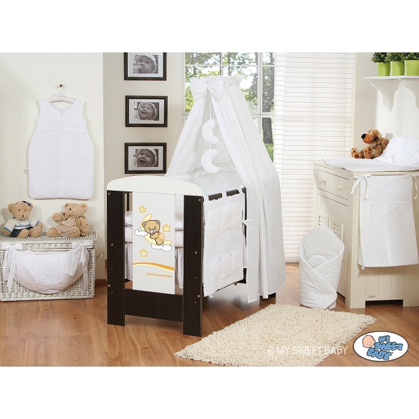 Ciel de Lit Bébé avec Support Blanc Bonne Nuit
