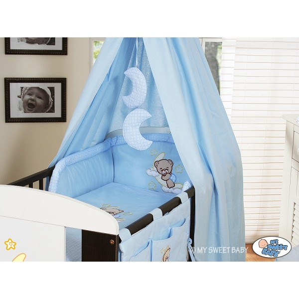 Ciel de Lit Bébé avec Support Bleu Bonne Nuit