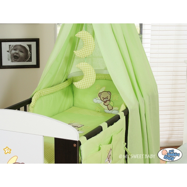 Ciel de Lit Bébé avec Support Vert Bonne Nuit