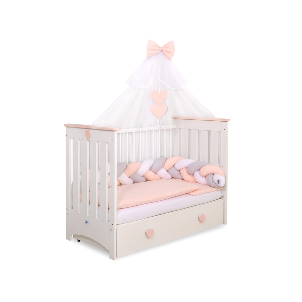 Ciel de Lit Bébé en Moustiquaire Beige Mousseline