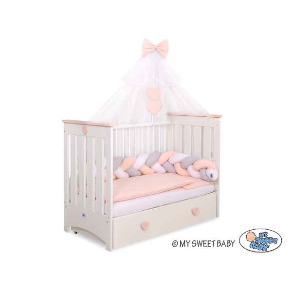 Ciel de Lit Bébé en Moustiquaire Beige Mousseline