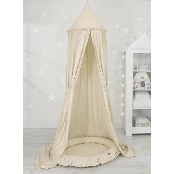Ciel de Lit Bébé Enfant à Suspendre Au Plafond avec Nid Beige