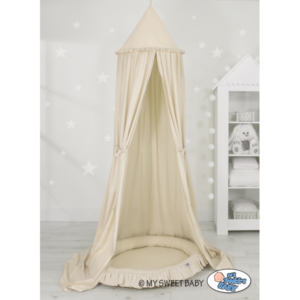 Ciel de Lit Bébé Enfant à Suspendre Au Plafond avec Nid Beige