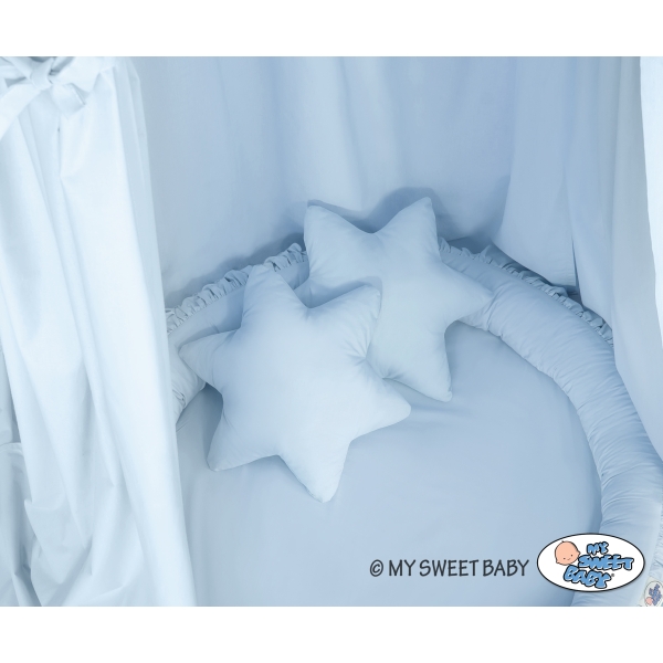 Ciel de Lit Bébé Enfant à Suspendre Au Plafond avec Nid et Oreillers Bleu