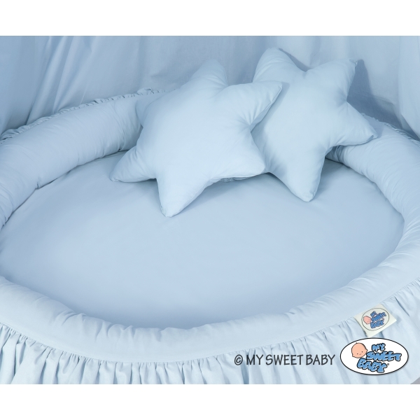 Ciel de Lit Bébé Enfant à Suspendre Au Plafond avec Nid et Oreillers Bleu