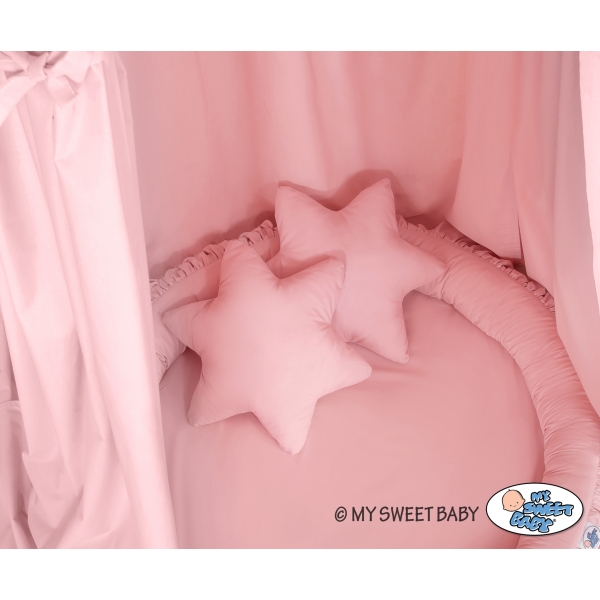 Ciel de Lit Bébé Enfant à Suspendre Au Plafond avec Nid et Oreillers Rose Poussiéreux