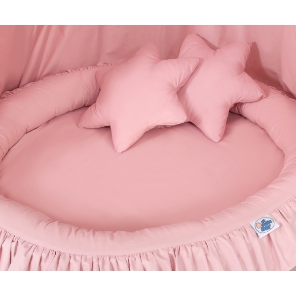 Ciel de Lit Bébé Enfant à Suspendre Au Plafond avec Nid et Oreillers Rose Poussiéreux