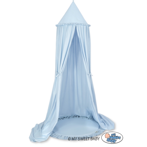Ciel de Lit Bébé Enfant à Suspendre Au Plafond avec Tapis Bleu