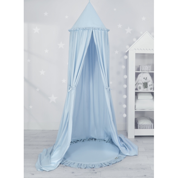 Ciel de Lit Bébé Enfant à Suspendre Au Plafond avec Tapis Bleu