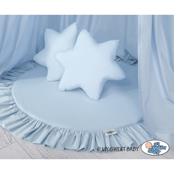 Ciel de Lit Bébé Enfant à Suspendre Au Plafond avec Tapis et Coussins Bleu