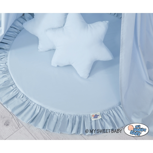 Ciel de Lit Bébé Enfant à Suspendre Au Plafond avec Tapis et Coussins Bleu