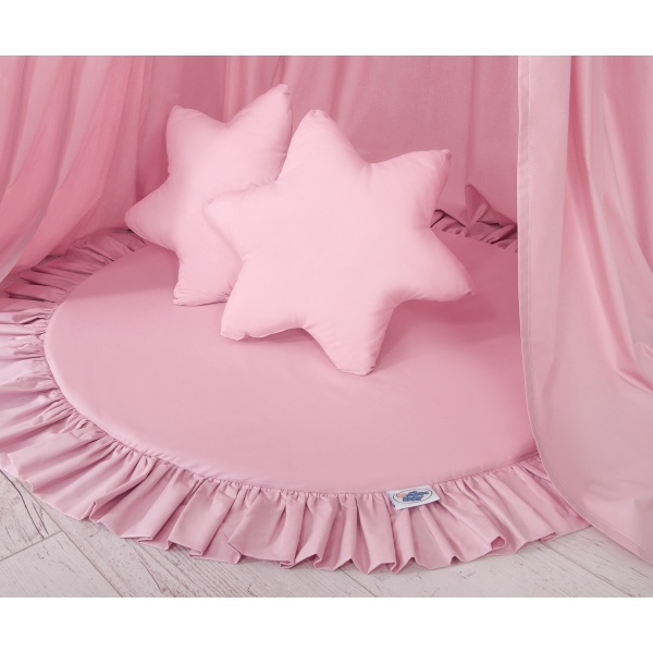 Ciel de Lit Bébé Enfant à Suspendre Au Plafond avec Tapis et Coussins Rose