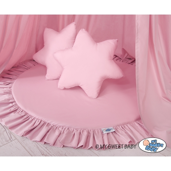 Ciel de Lit Bébé Enfant à Suspendre Au Plafond avec Tapis et Coussins Rose
