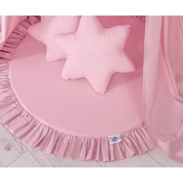 Ciel de Lit Bébé Enfant à Suspendre Au Plafond avec Tapis et Coussins Rose