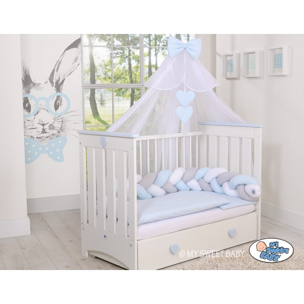 Ciel de Lit en Moustiquaire Grand Format Bleu Mousseline