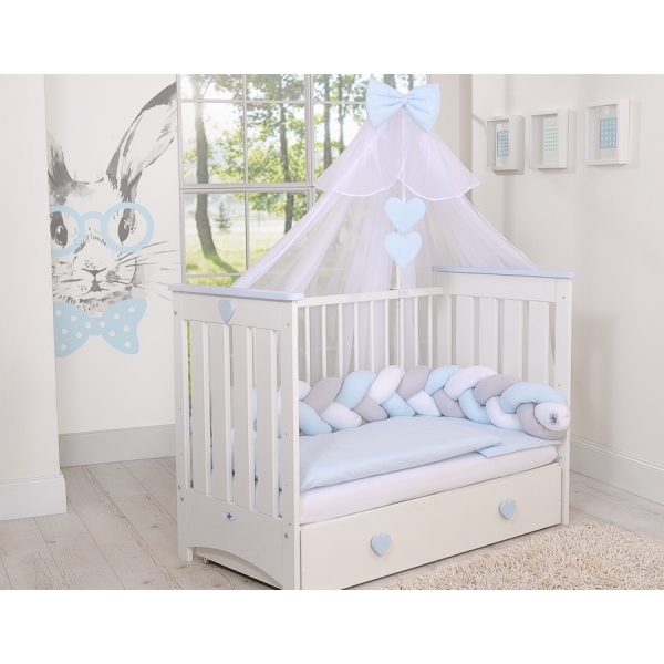 Ciel de Lit en Moustiquaire Grand Format Bleu Mousseline