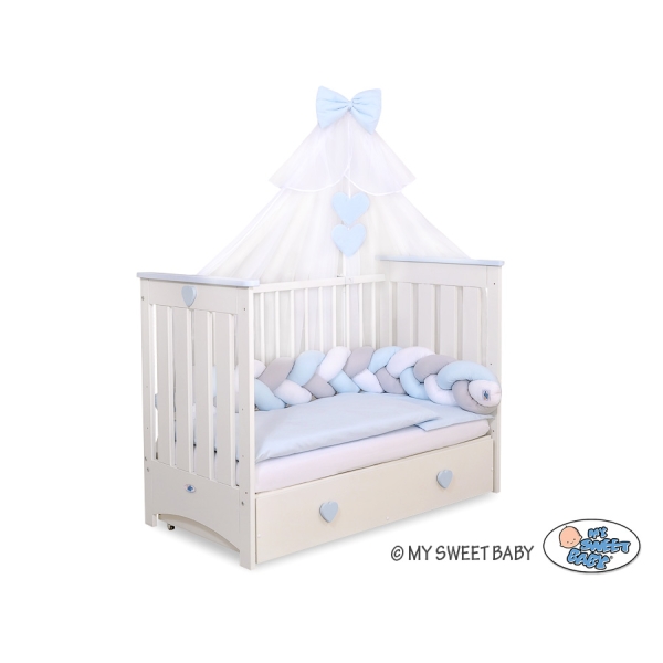 Ciel de Lit en Moustiquaire Grand Format Bleu Mousseline