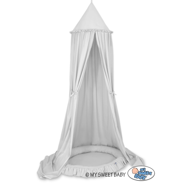 Ciel de Lit pour Enfants Baldaquin avec Nid Gris