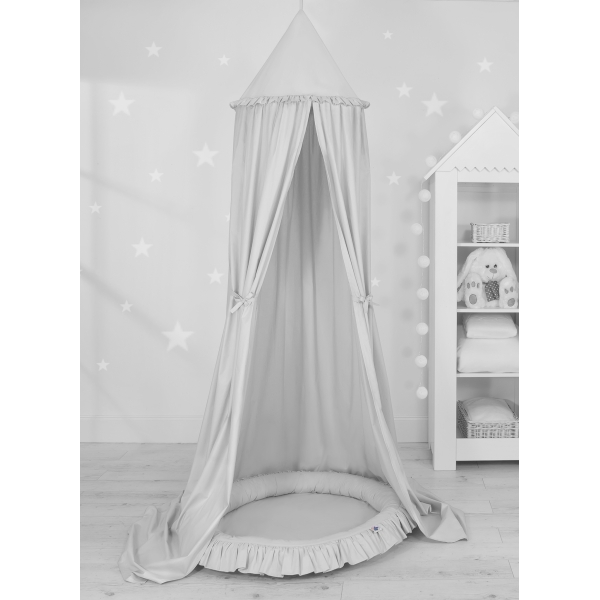 Ciel de Lit pour Enfants Baldaquin avec Nid Gris