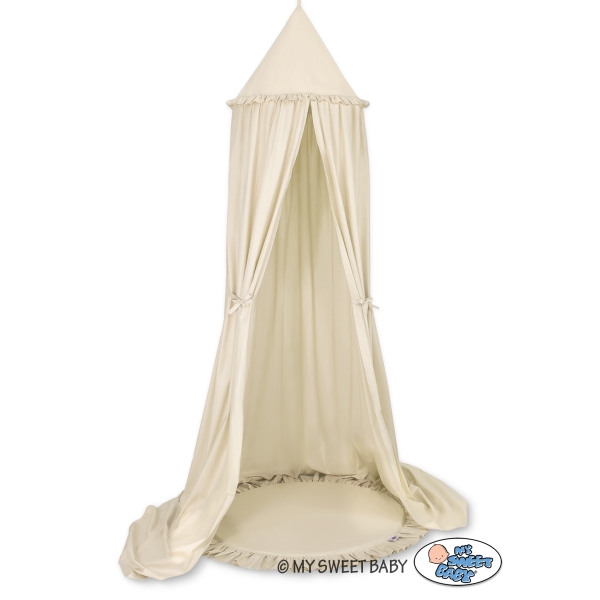 Ciel de Lit Tente à Suspendre Au Plafond avec Tapis Beige