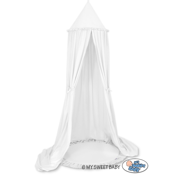 Ciel de Lit Tente à Suspendre Au Plafond avec Tapis Blanc