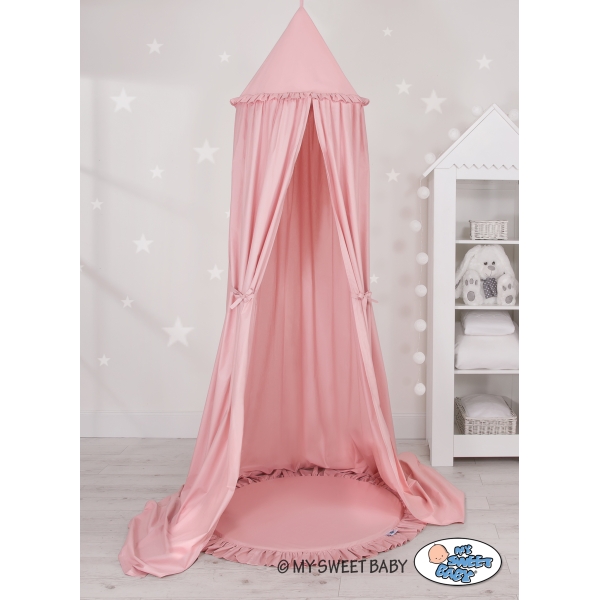 Ciel de Lit Tente à Suspendre Au Plafond avec Tapis Rose