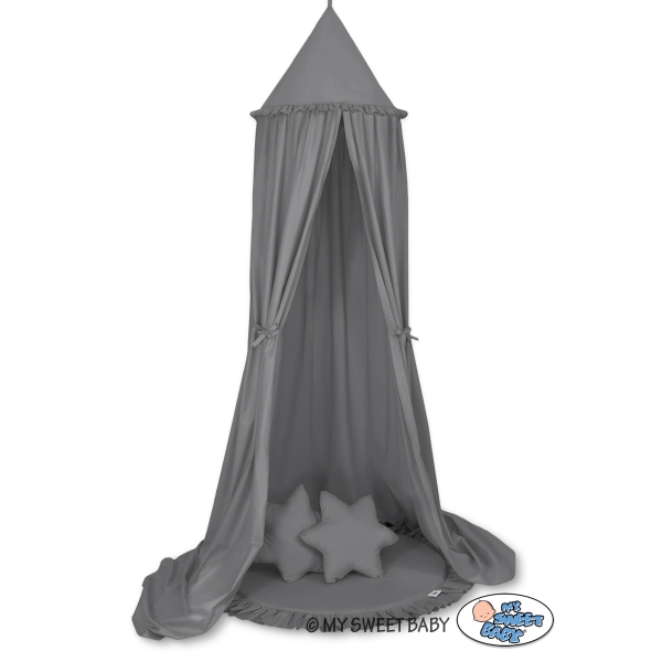Ciel de Lit Tente avec Tapis et Coussins Anthracite