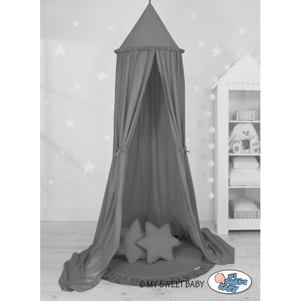 Ciel de Lit Tente avec Tapis et Coussins Anthracite