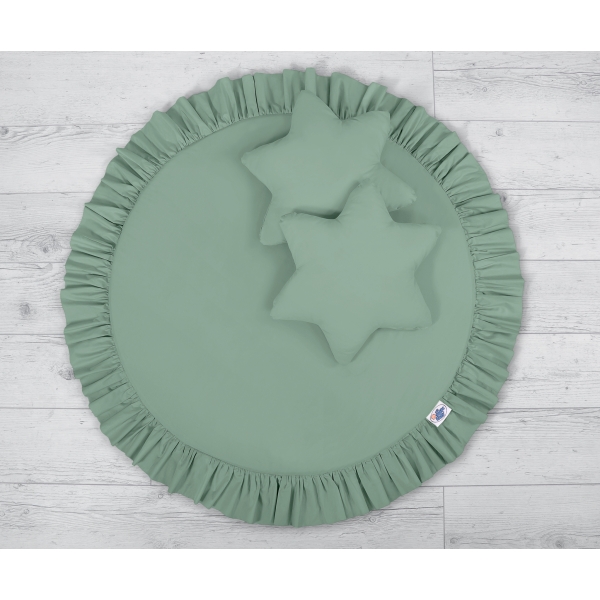 Ciel de Lit Tente avec Tapis et Coussins Blanc Vert