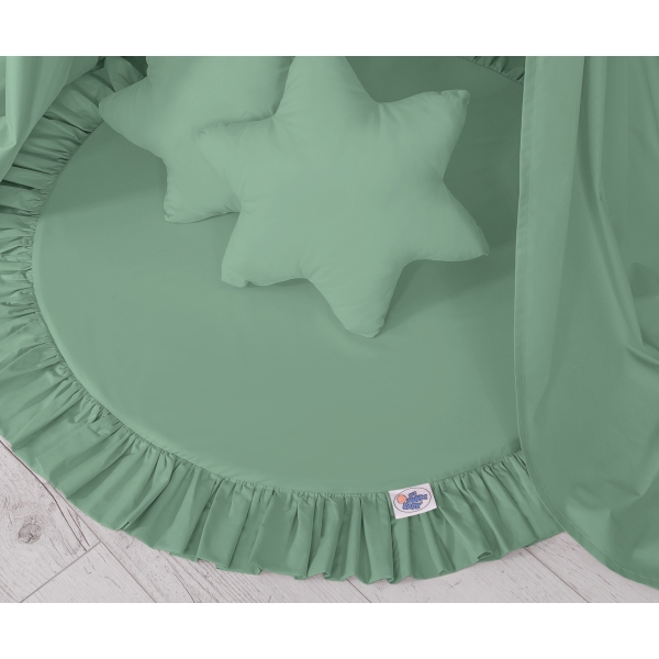 Ciel de Lit Tente avec Tapis et Coussins Blanc Vert