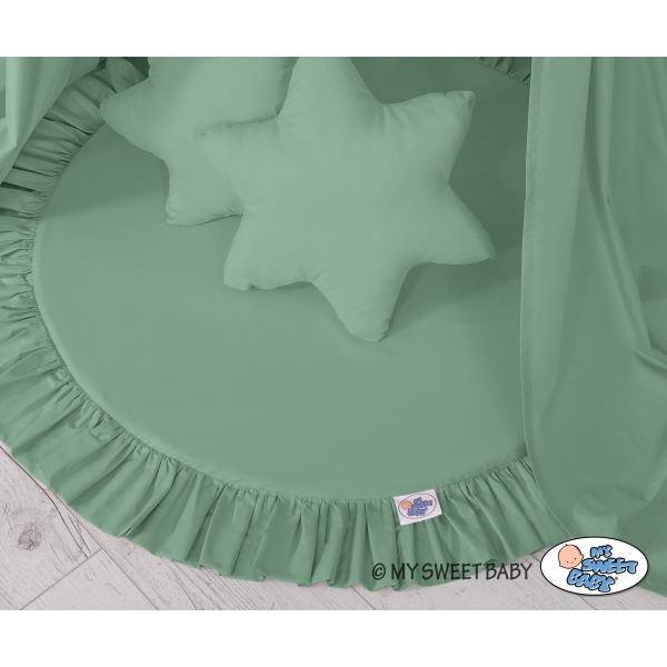 Ciel de Lit Tente avec Tapis et Coussins Blanc Vert