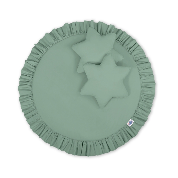 Ciel de Lit Tente avec Tapis et Coussins Blanc Vert